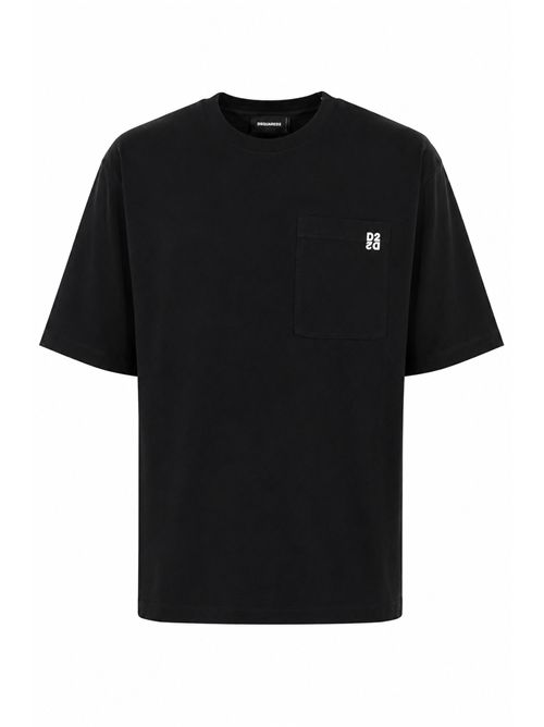 Set di 2 T-shirt Loose Fit in cotone con piccolo logo D2 Military Green/Black DSQUARED2 | S74GD1523 D20106962